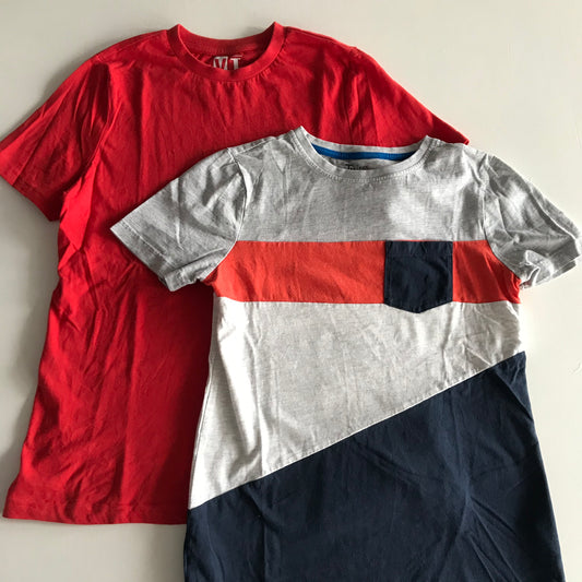 F&F Red and Tu Panelled T-Shirt Bundle Age 10