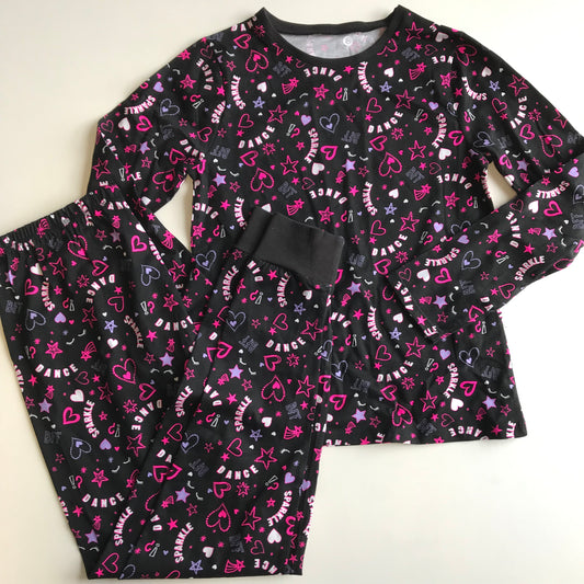 George Navy and Pink Print Pyjama Set Age 10