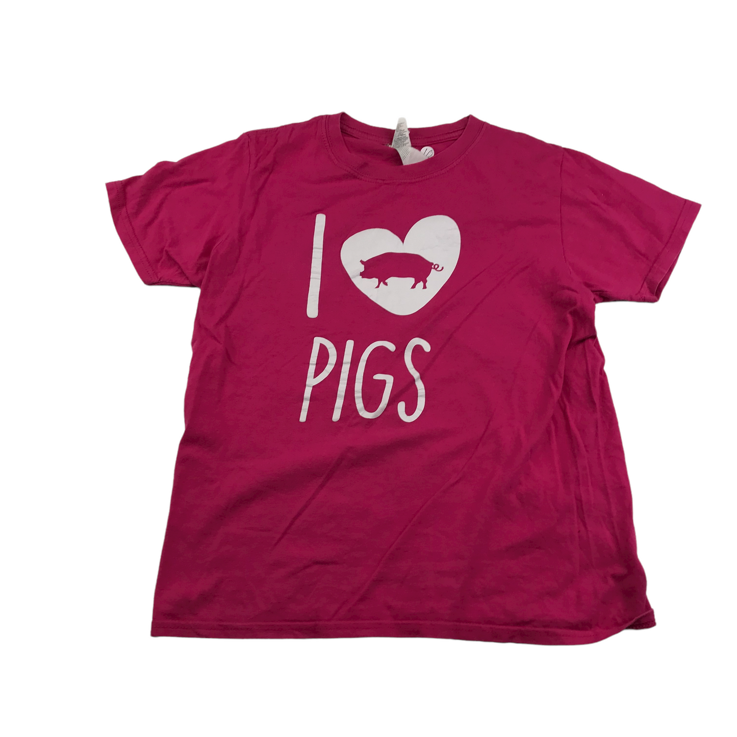 Gildan Pink I Love Pigs T-shirt Age 10