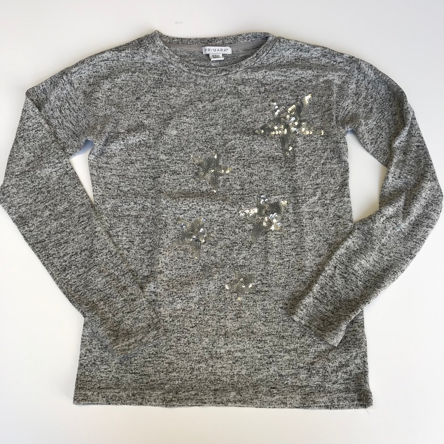 Primark Grey Sequin Star Jumper Age 10