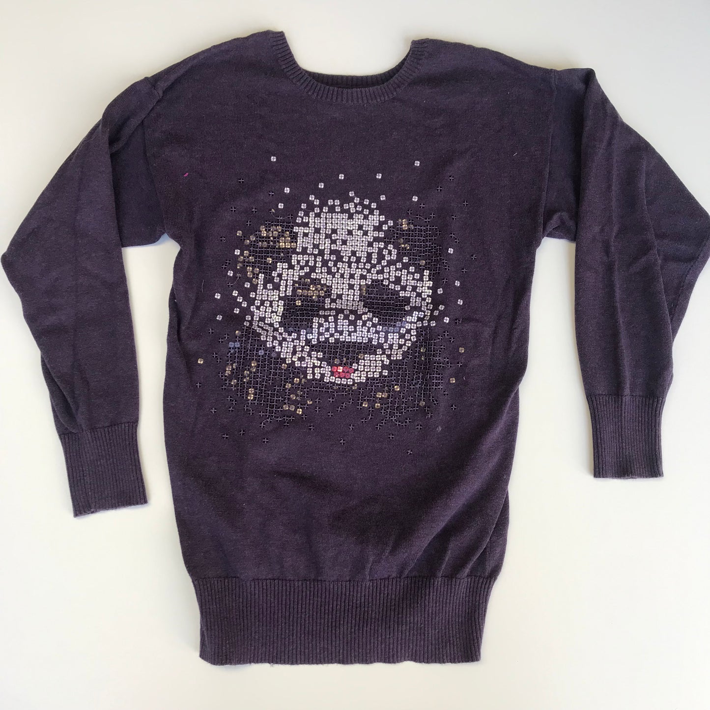 M&S Purple Panda Jumper Age 11