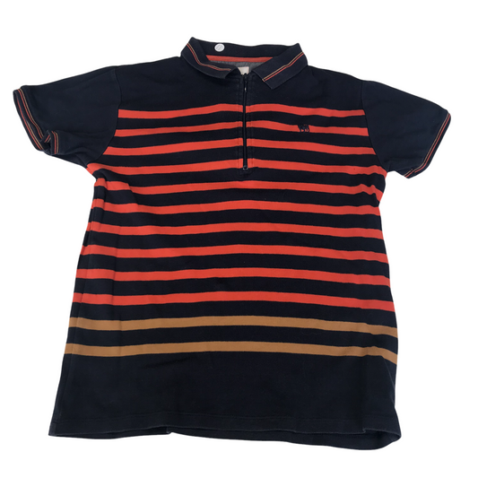 Jasper Conran Orange and Navy Stripy Polo Shirt Age 11
