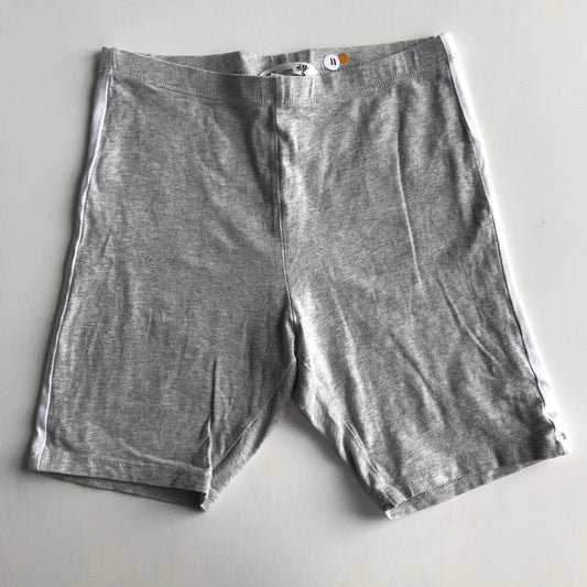 H&M Grey Cycling Shorts with White Stripes Age 11