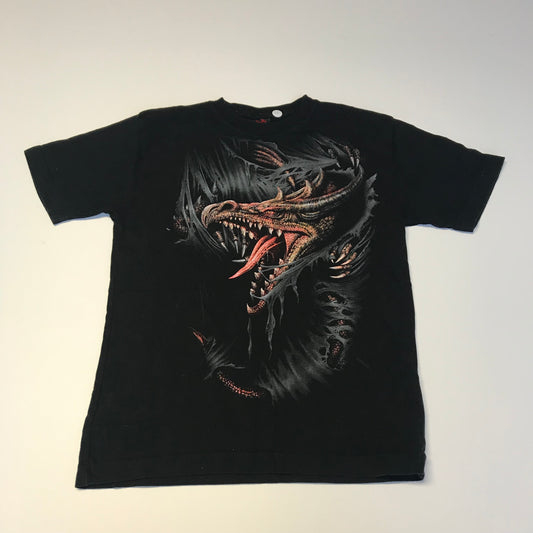 Black Dragon Print T-shirt Age 11