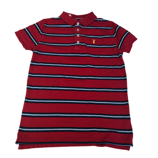 NEXT Red Stripy Polo Shirt Age 11