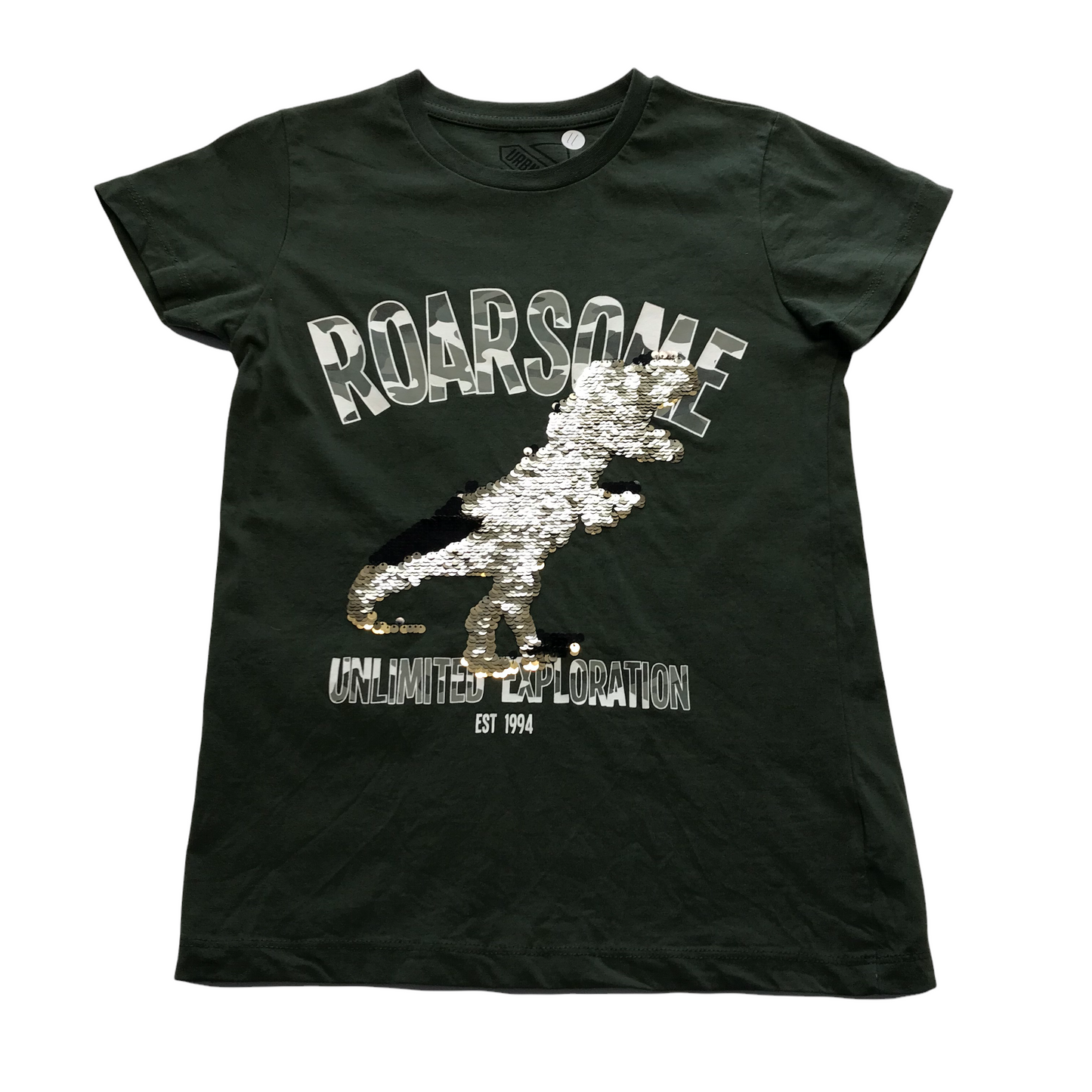 Matalan Green Flip Sequin Dinosaur T-shirt Age 11