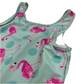 Tu Light Blue and Pink Flamingo Swimsuit Age 11