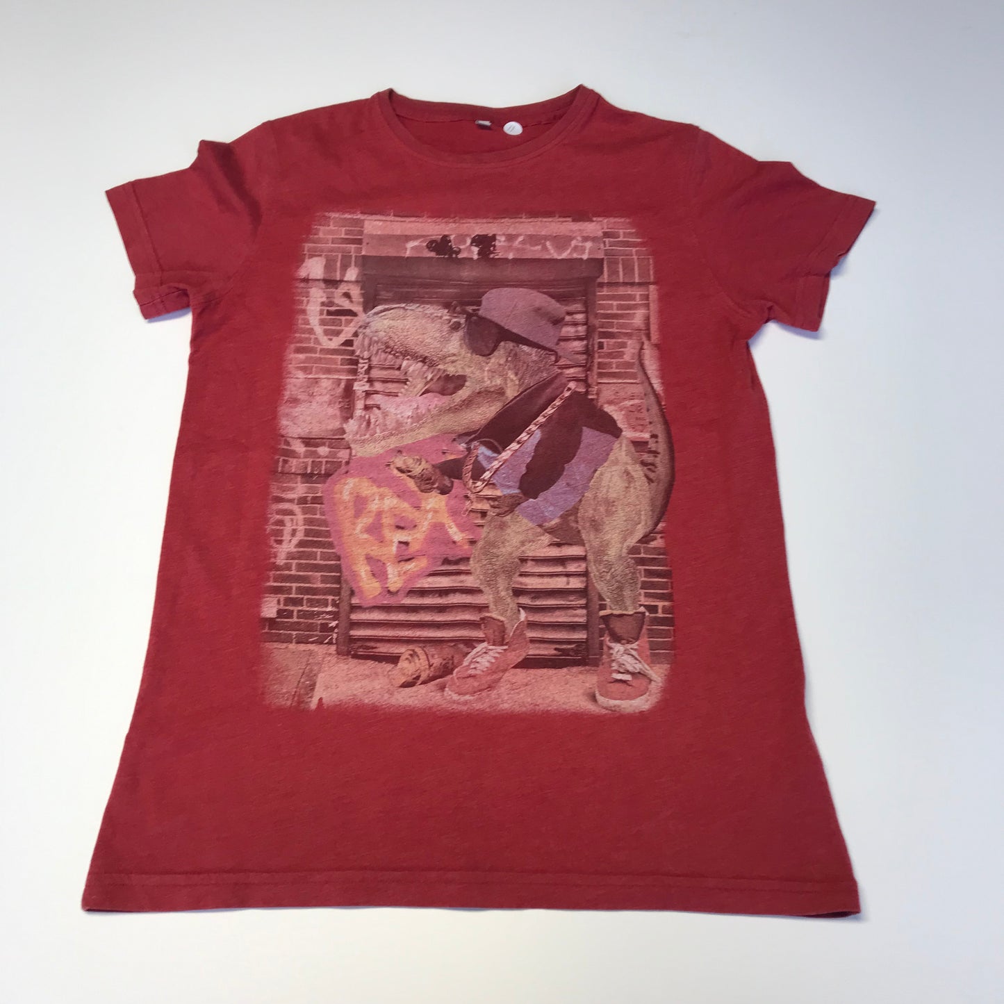 M&S Red Cool Dinosaur T-shirt Age 11