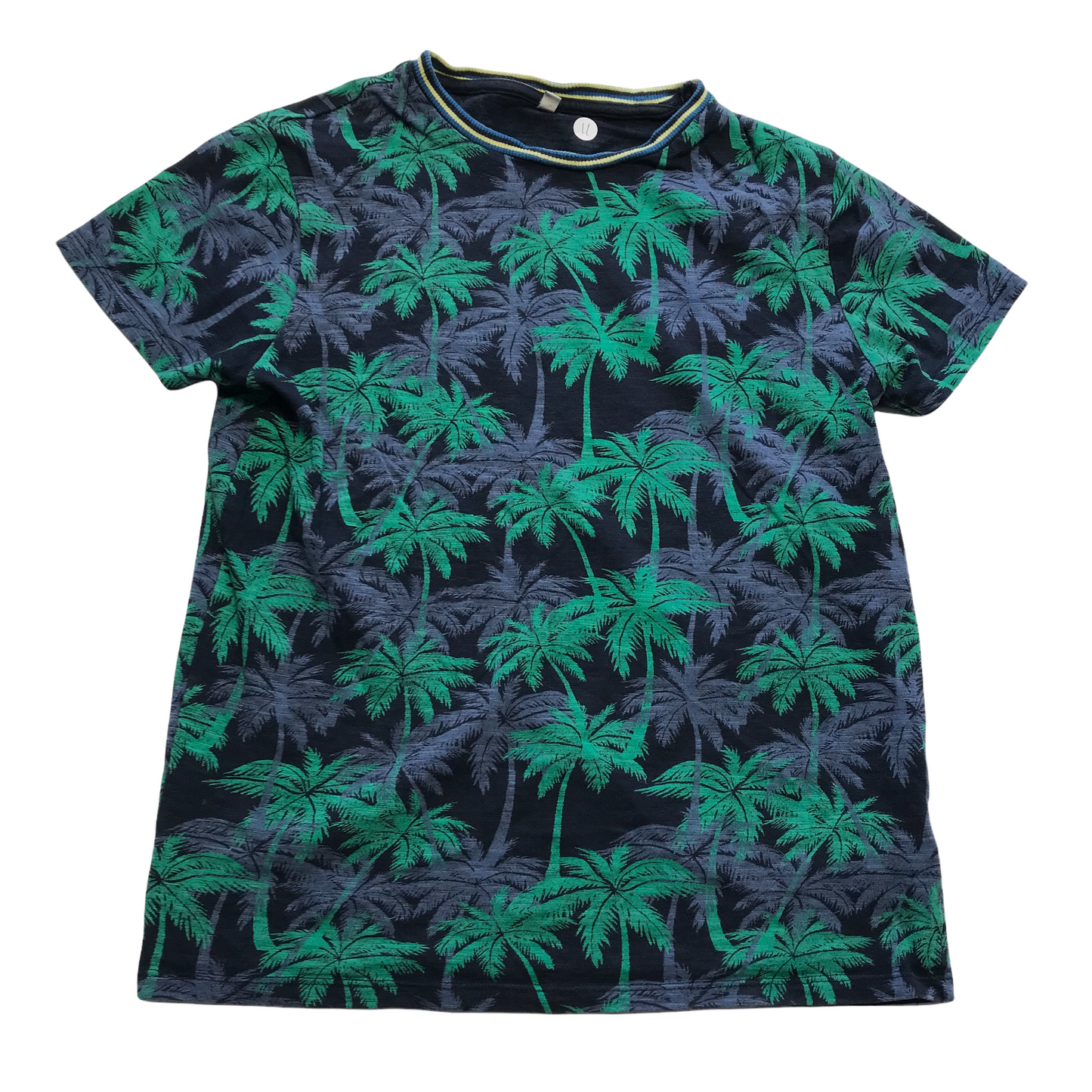 M&S Blue Green Palm Trees T-shirt Age 11