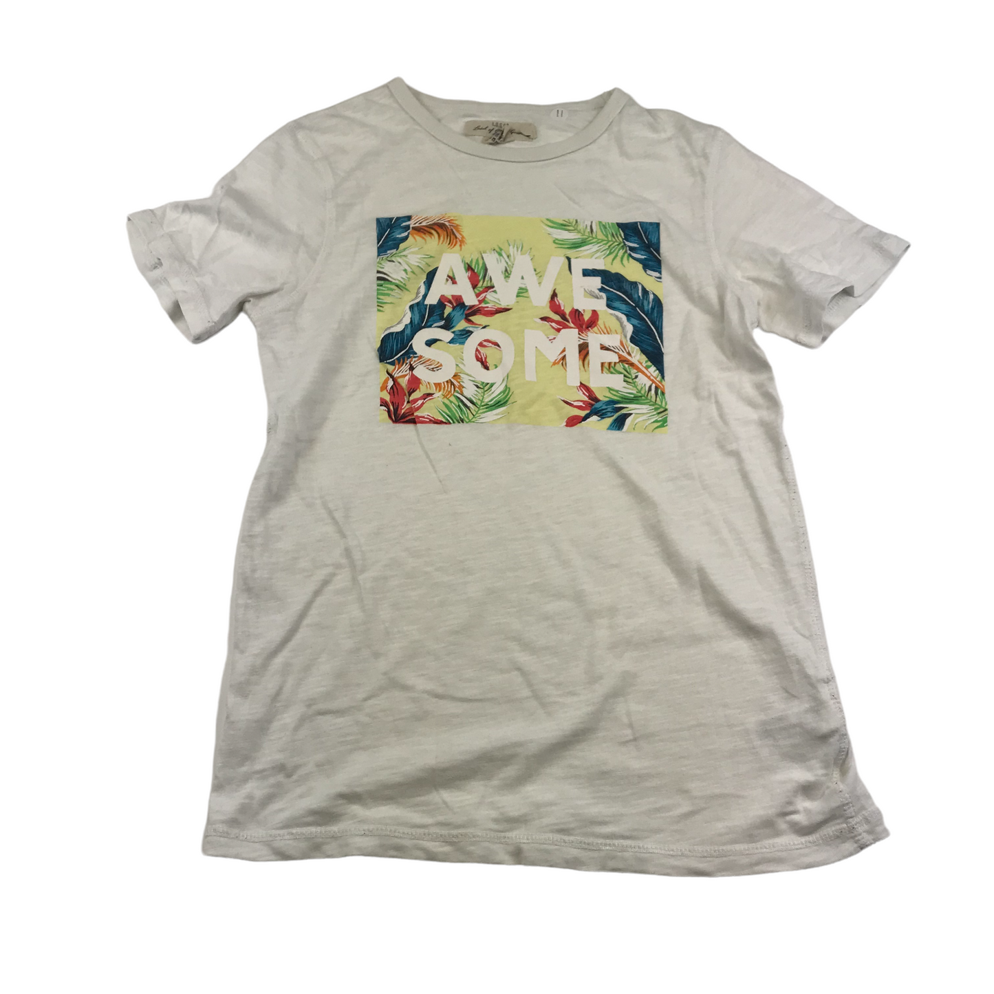 H&M White Awesome Floral Graphic T-shirt Age 11