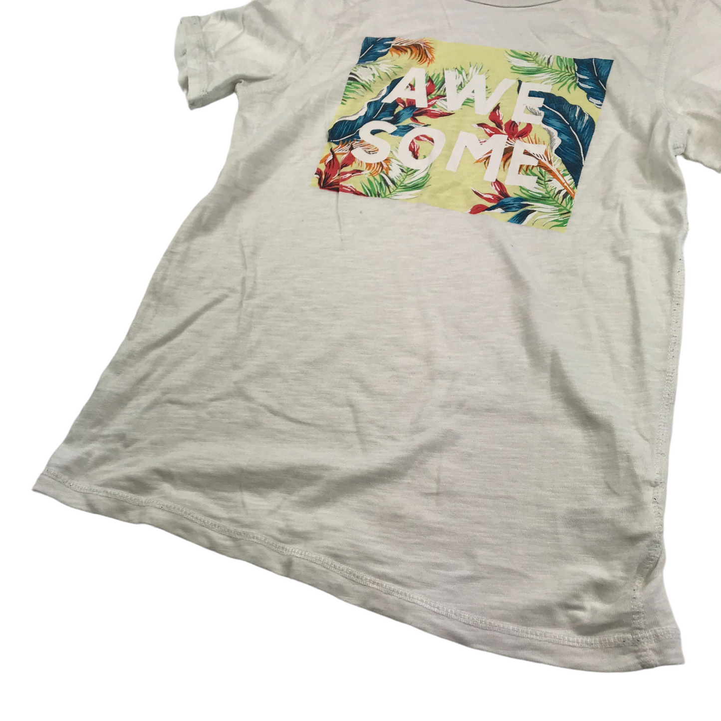 H&M White Awesome Floral Graphic T-shirt Age 11