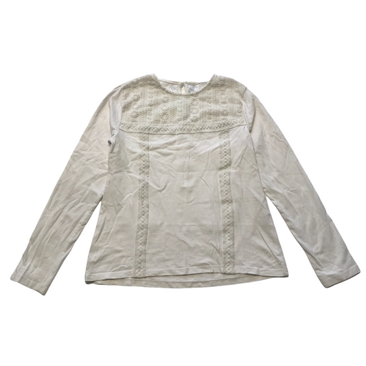 Zara White Floral Lace Detail T-shirt Age 11