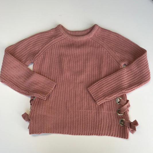 Primark Pink Lace Up Jumper Age 11