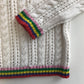 Next White Knitted Jumper with Rainbow Trim Age 11