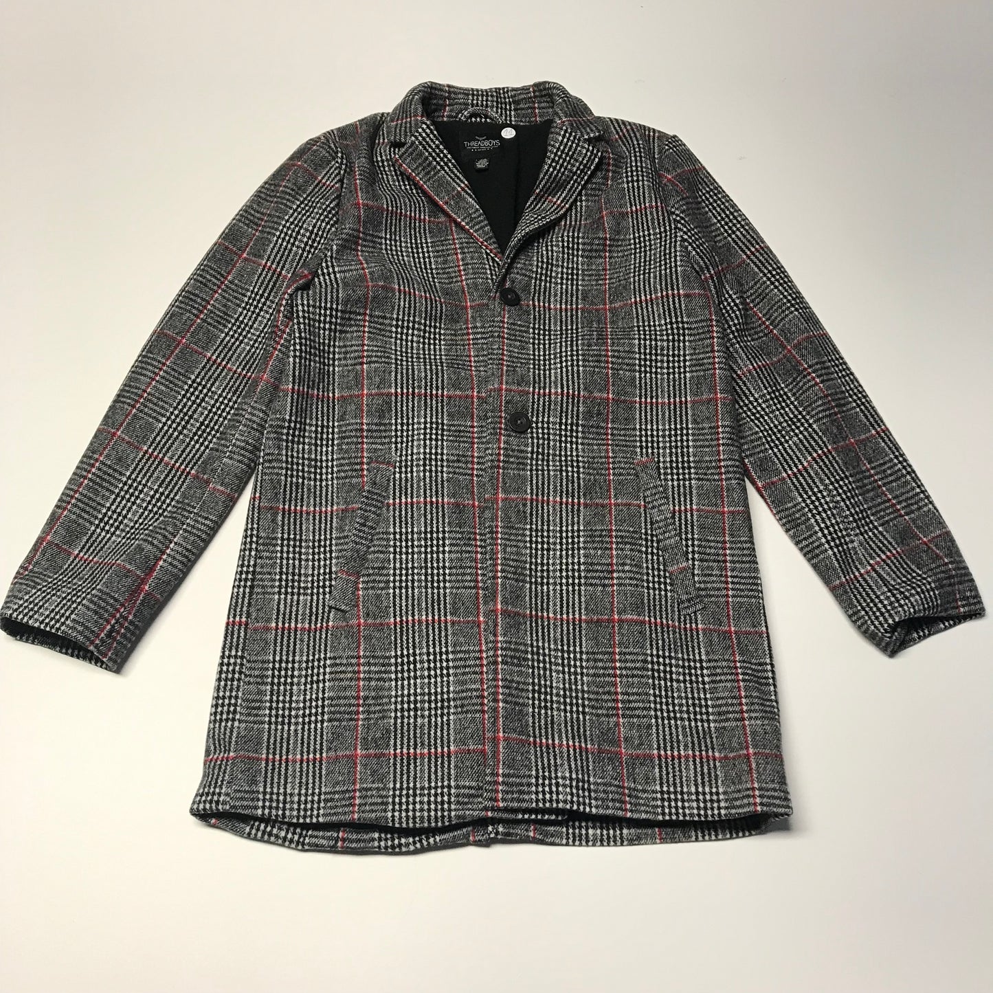 Threadboys Black and White Checked Coat Age 11