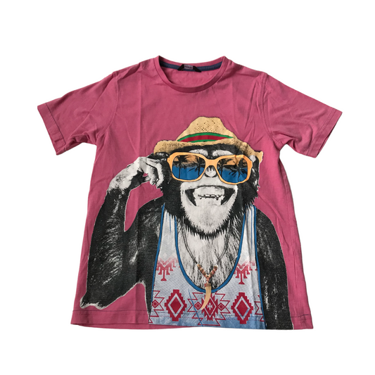 George Pink holiday Chimpanzee T-shirt Age 8