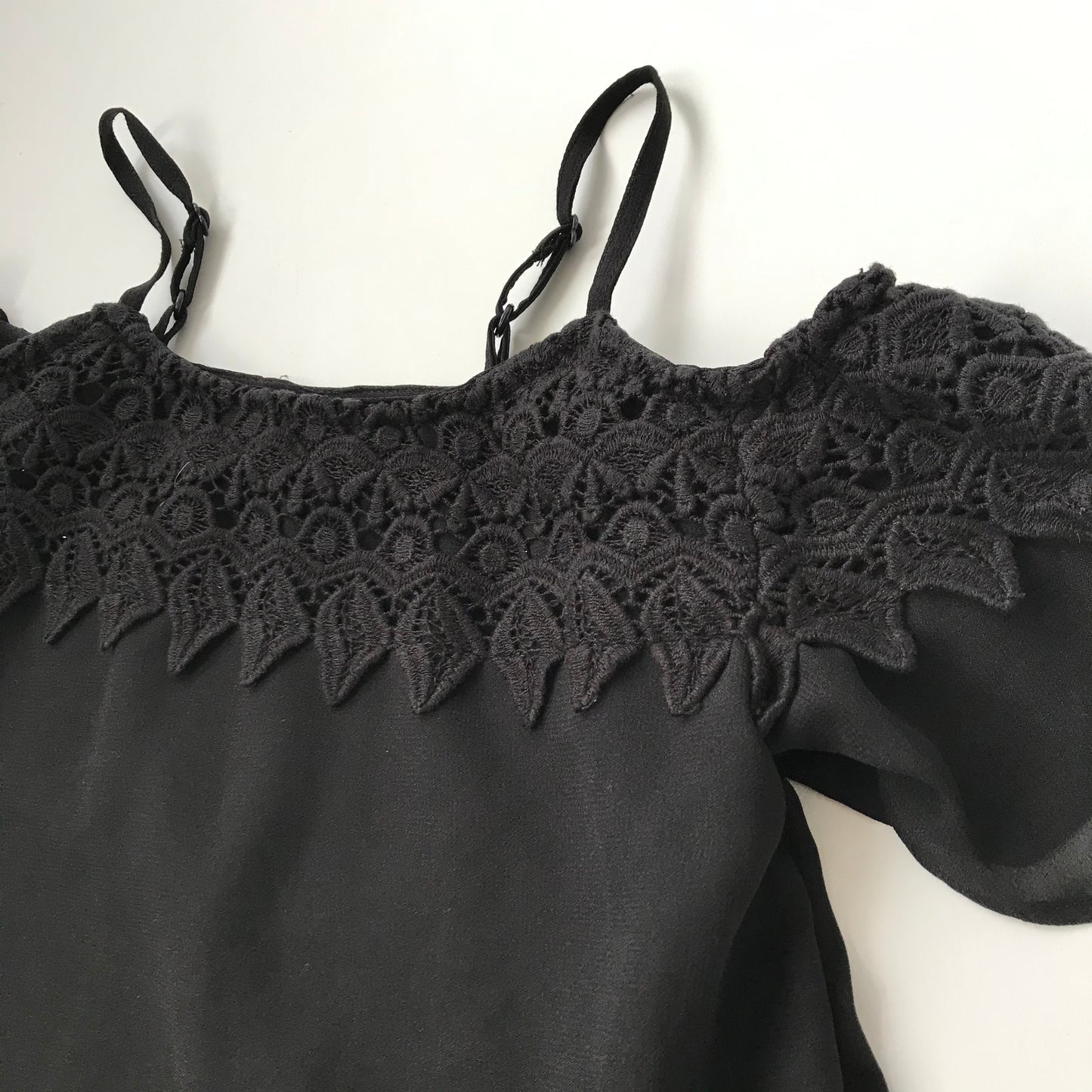 Black Lace Frill Detailed Top Age 9