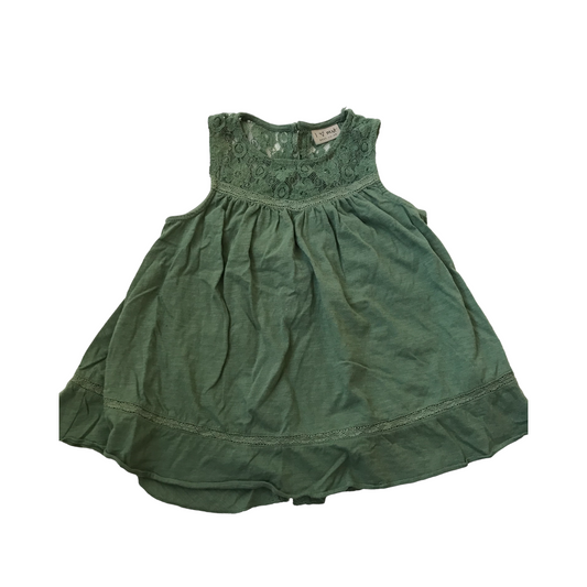 Next Khaki Green Lace Detailed Summer Top Age 7