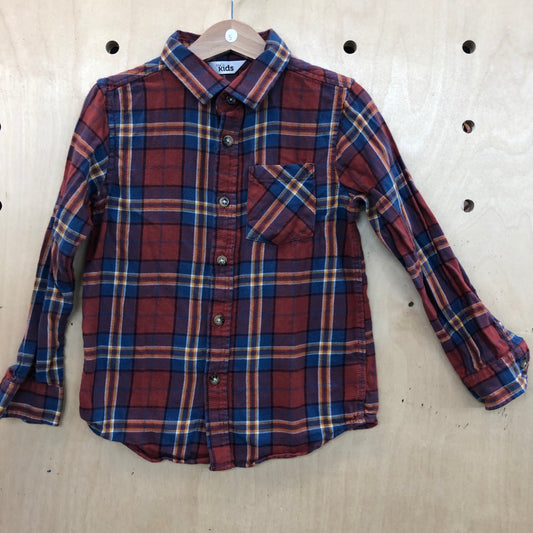 Shirt - Plaid Red Blue Yellow - Age 5