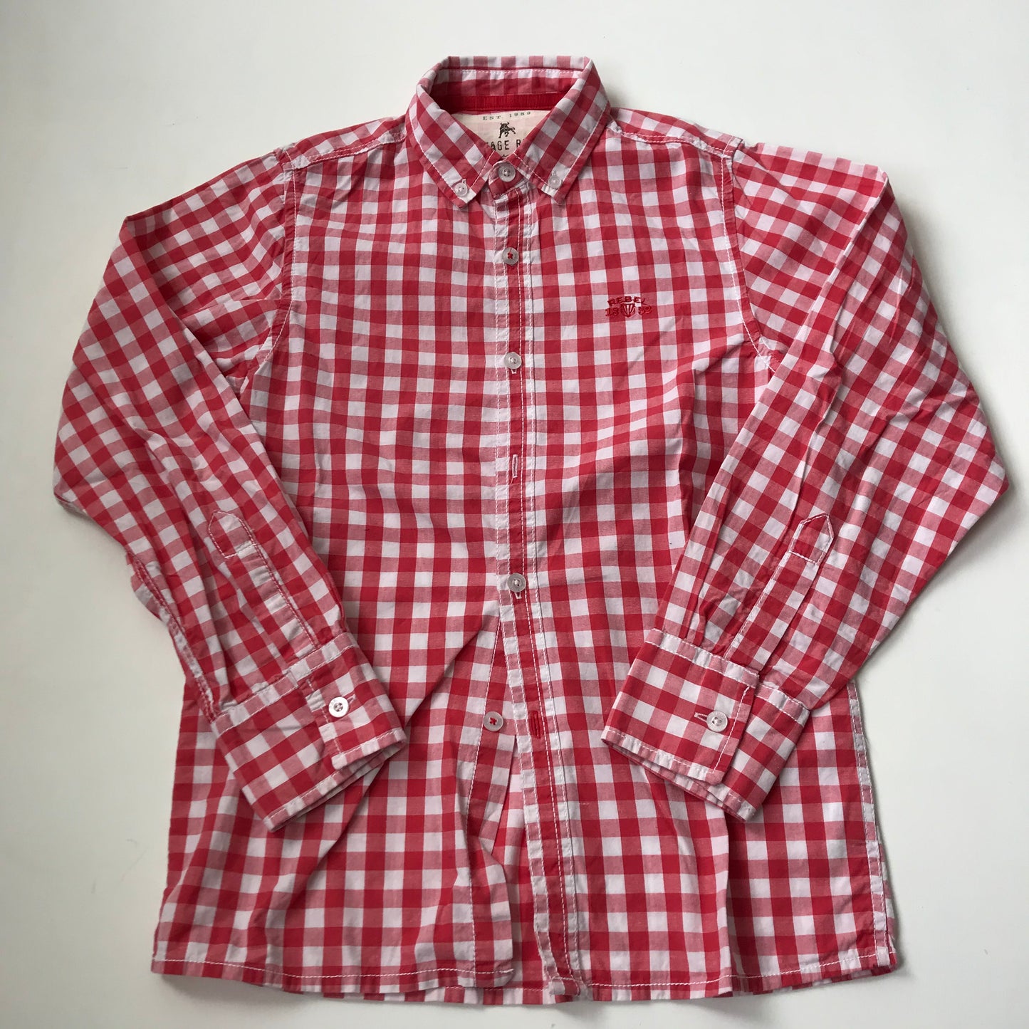 Shirt - Red & White Check - Age 9