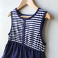 Tu Navy and White Stripy Cotton Dress Age 5-6