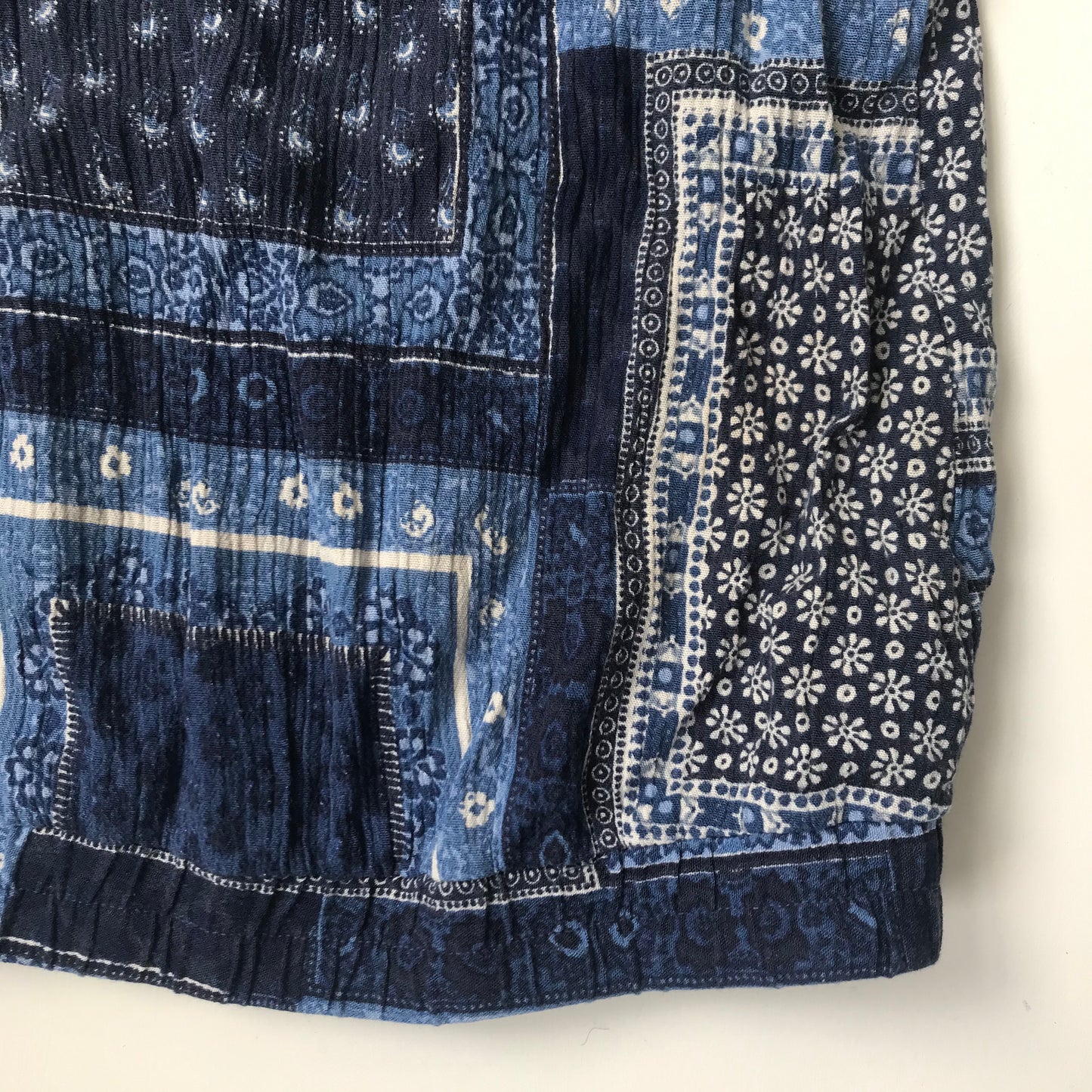 Tu Blue Patchwork Pattern Summer Top Age 8