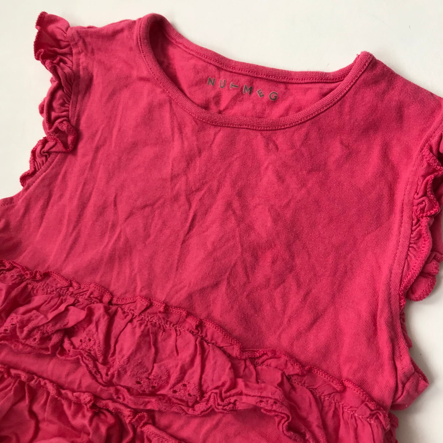 Nutmeg Fuchsia Pink Frilled Top Age 4