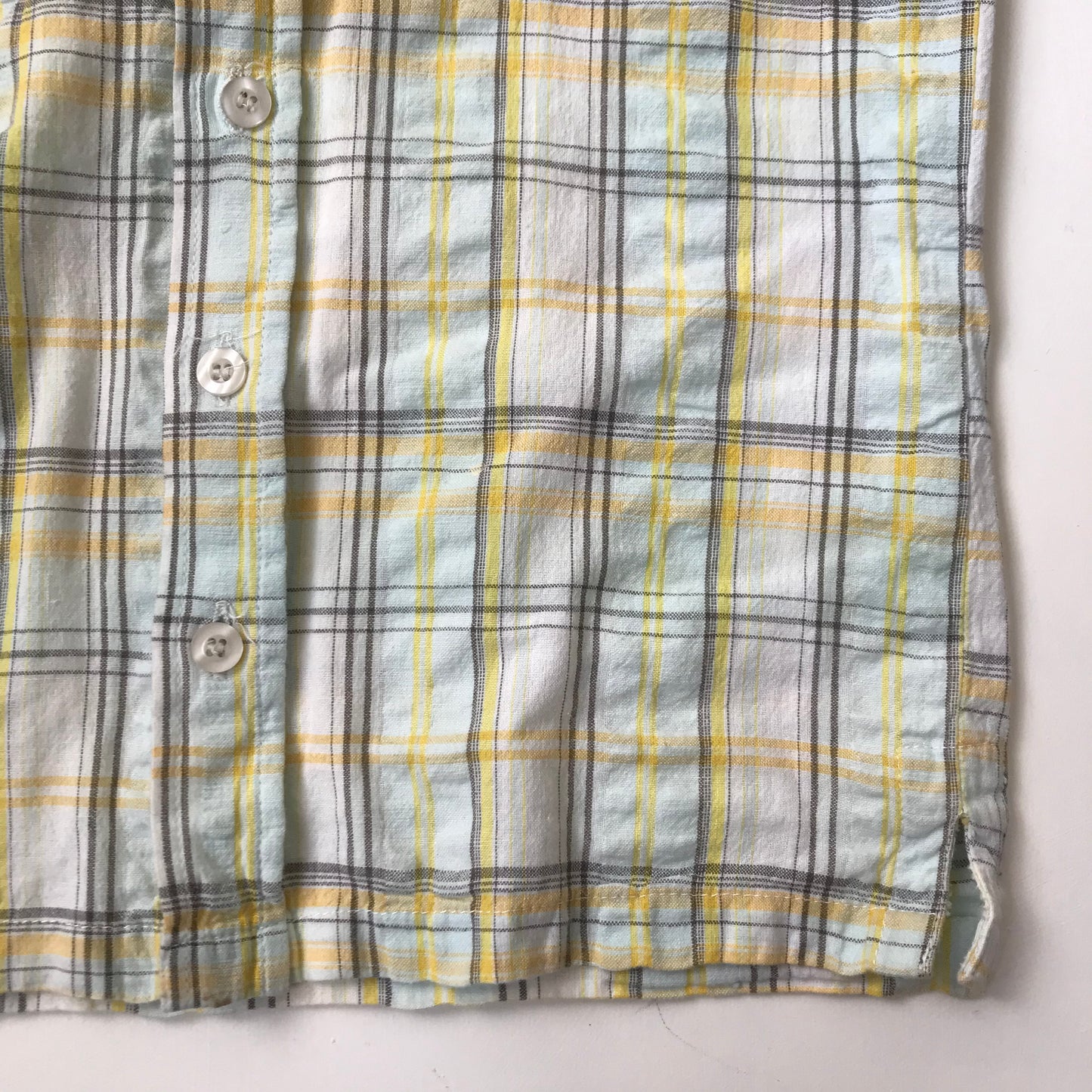 Shirt - Plaid White Green Yellow - Age 5