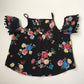 New Look Black Floral Open Shoulder Top Age 9