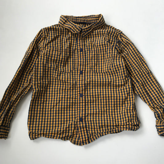 Shirt - Yellow & Navy Check - Age 5