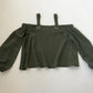 Primark Khaki Green Shoulder Top Age 7