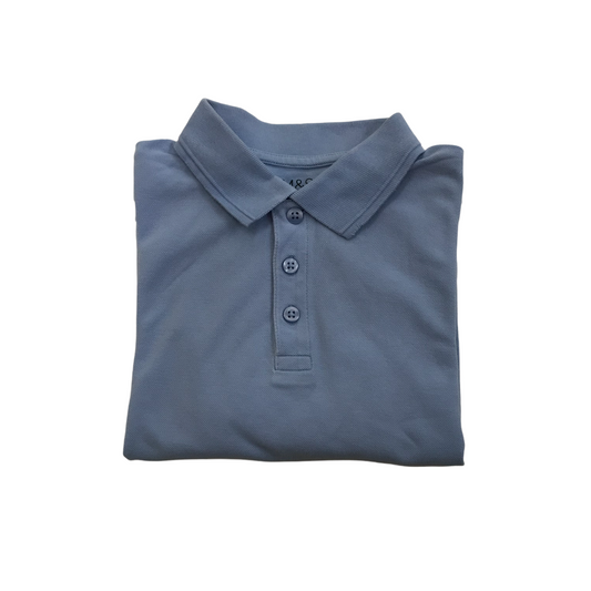 Light Blue School Plain Collar Poloshirt