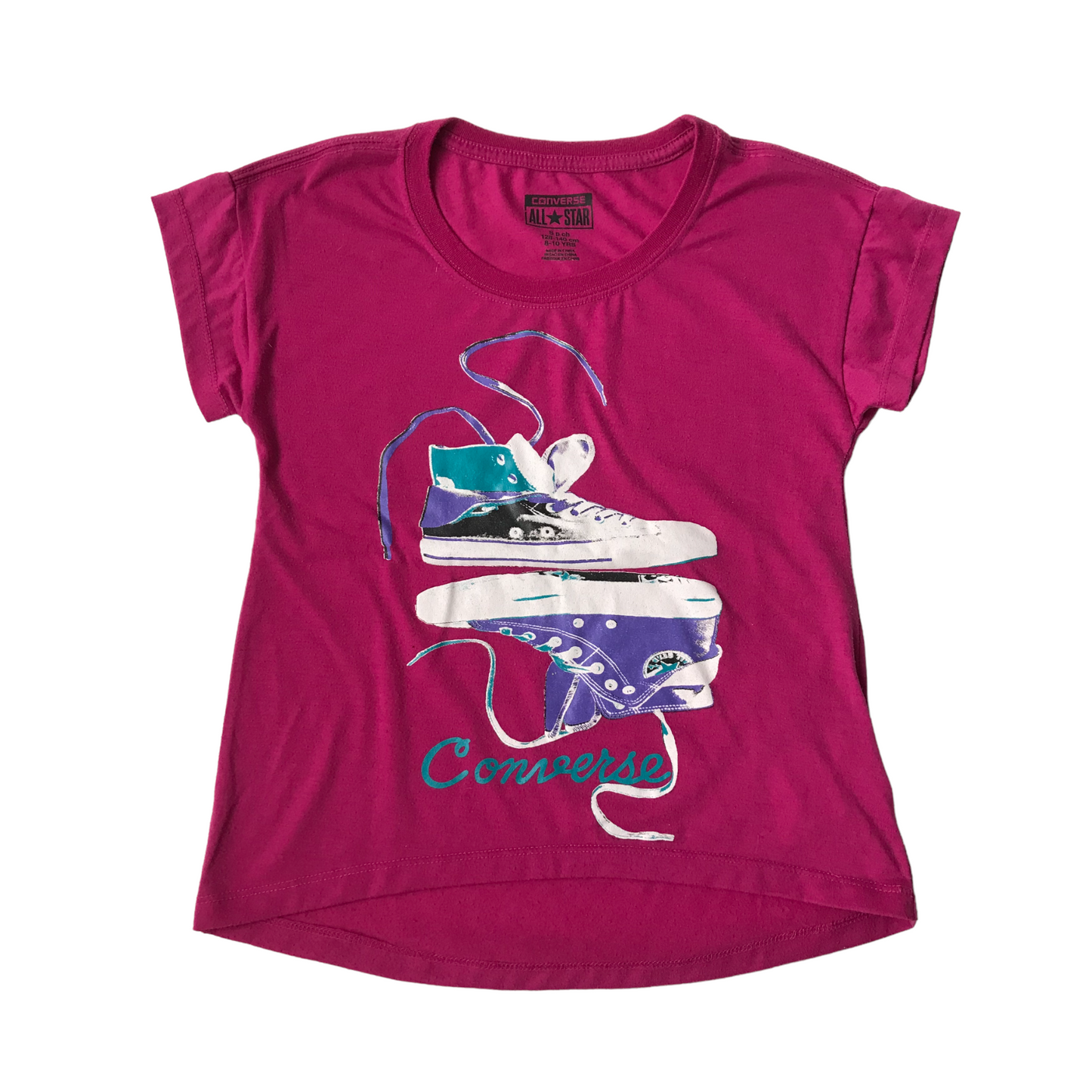 Converse Fuchsia Pink Trainer Print T-shirt Age 8