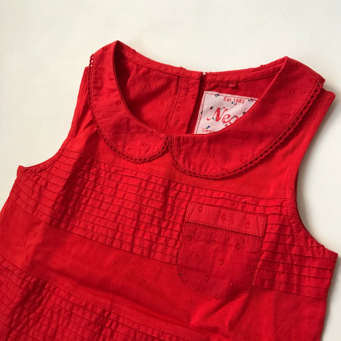 Next Red Sleeveless Collared Top Age 5
