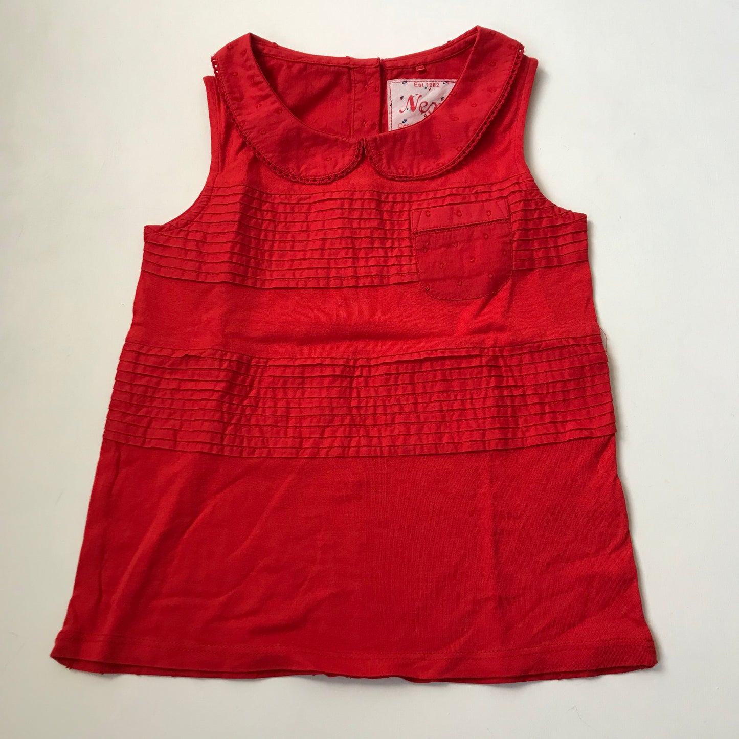 Next Red Sleeveless Collared Top Age 5