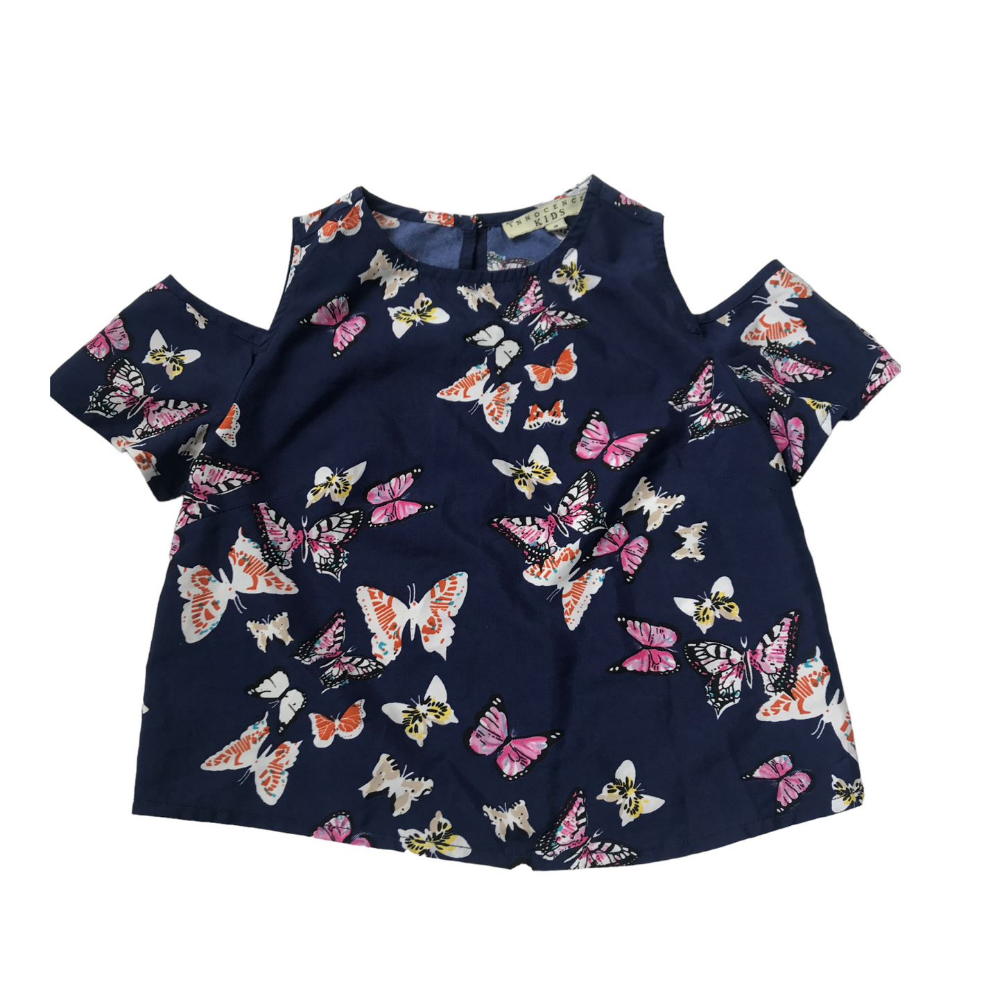 Innocence Navy Blue Butterfly Summer Top Age 7