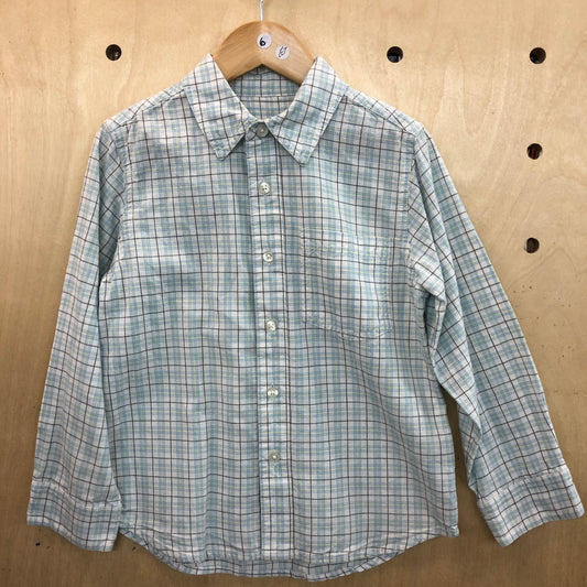 Shirt - Plaid Light Blue & Yellow - Age 6