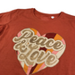 Primark Orange Peace & Love Love Heart T-shirt Age 12