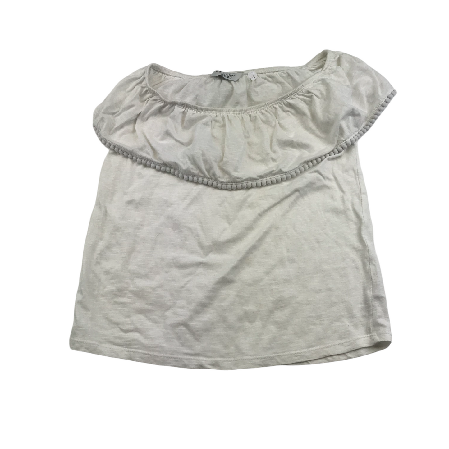 Primark White Frill Layer Top Age 12