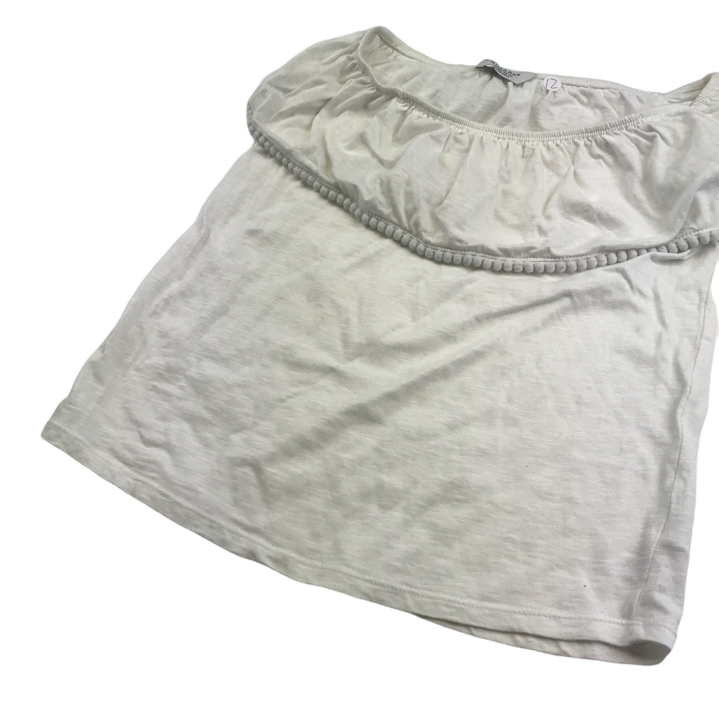 Primark White Frill Layer Top Age 12