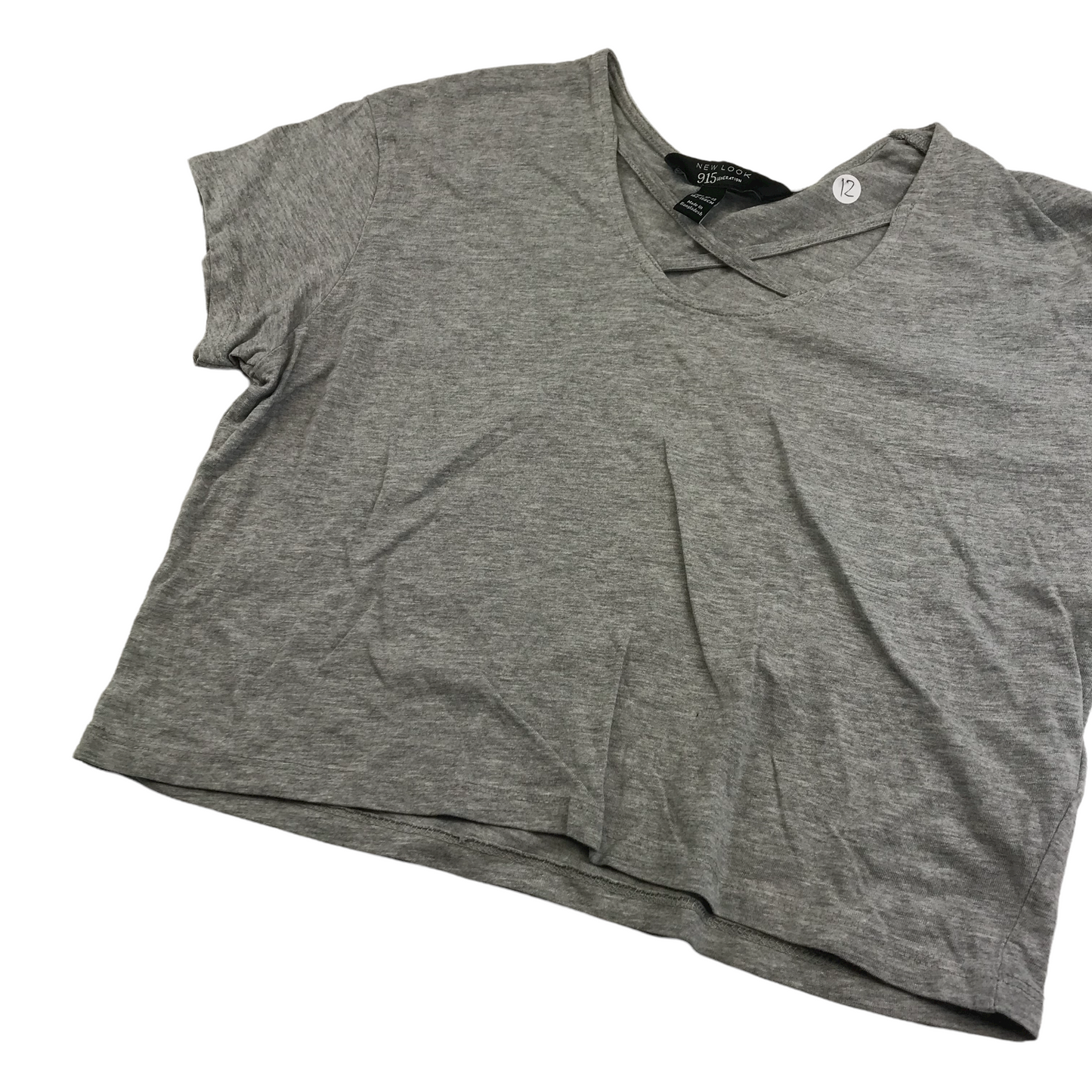 New Look Grey Plain Crop Top Age 12