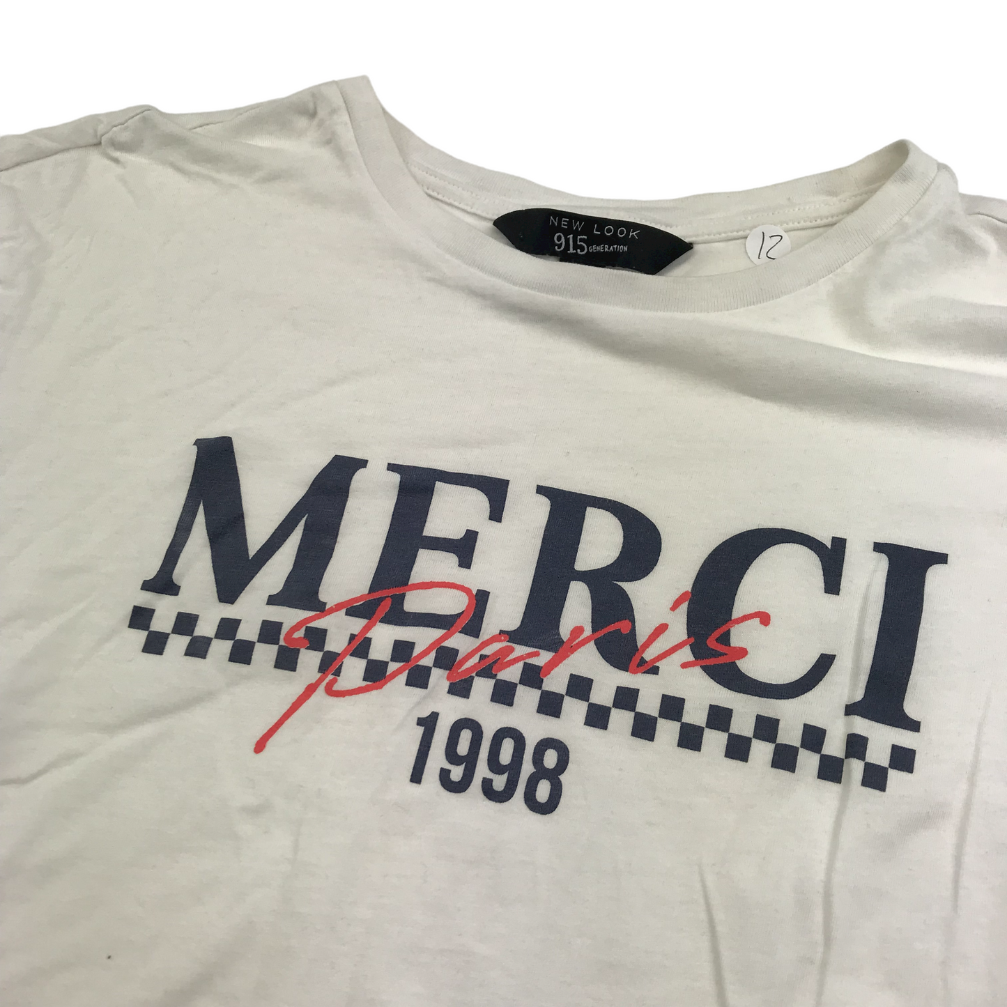 New Look White Merci Crop Top Age 12