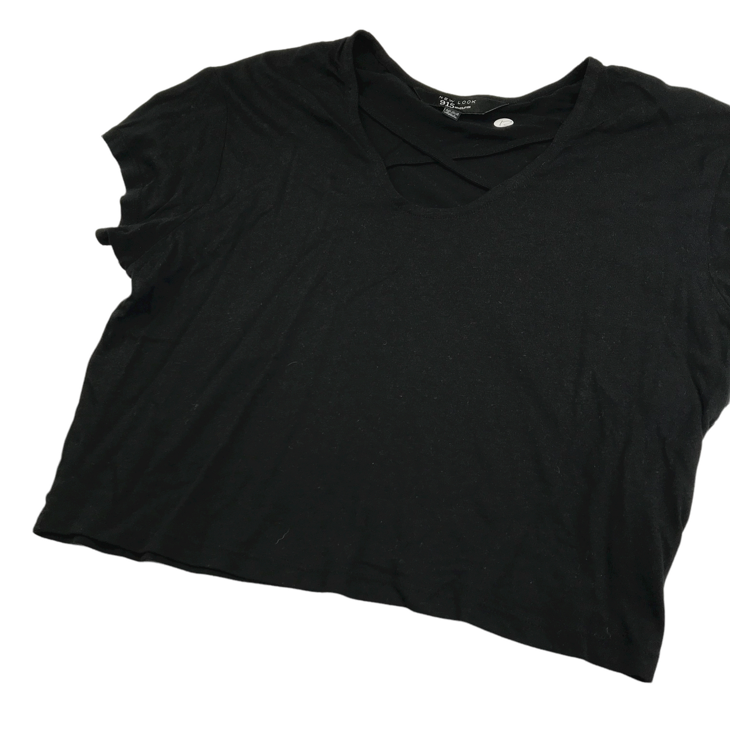 New Look Black Plain Cropped T-shirts Age 12