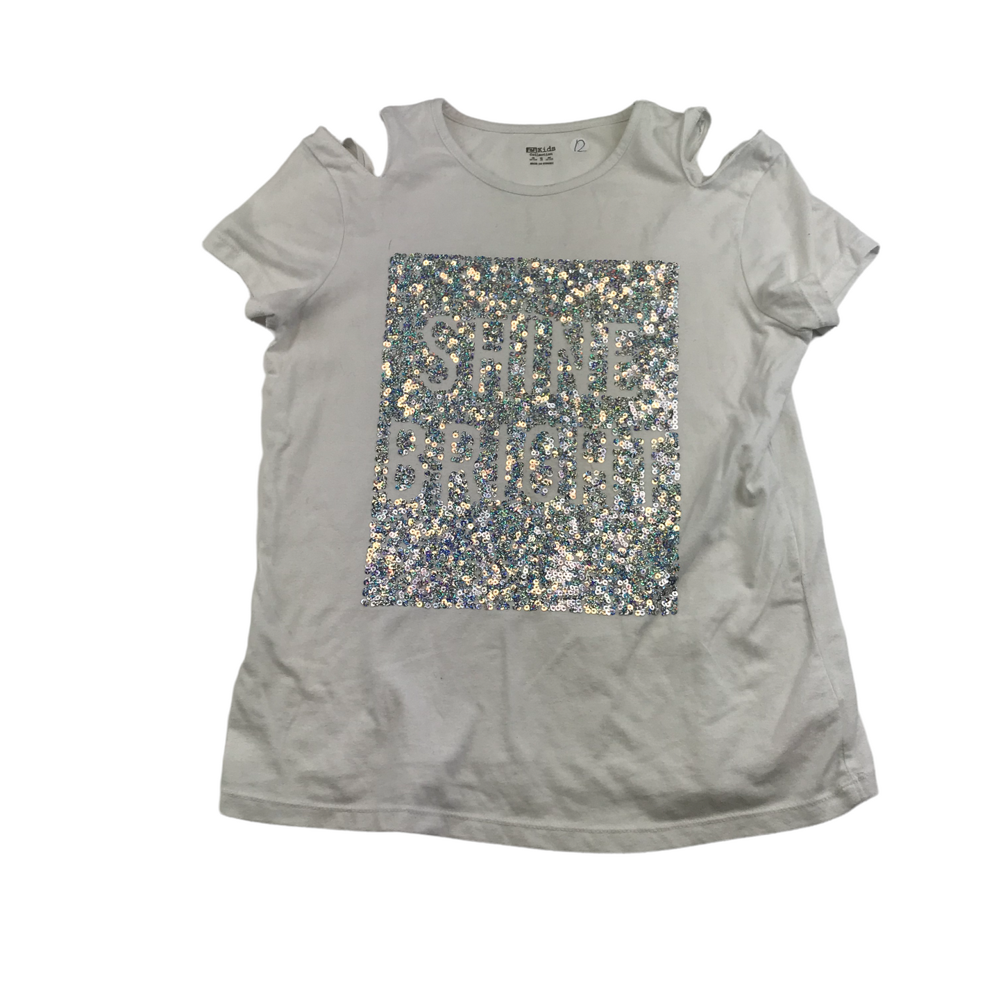 F&F White Shine Bright Sequin T-shirts Age 12