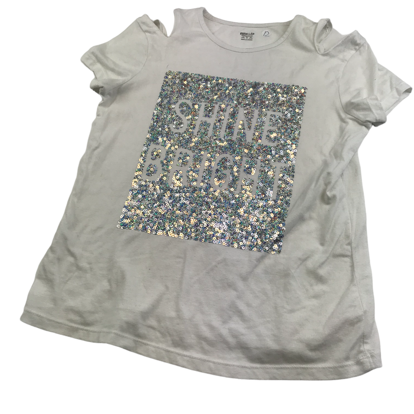 F&F White Shine Bright Sequin T-shirts Age 12