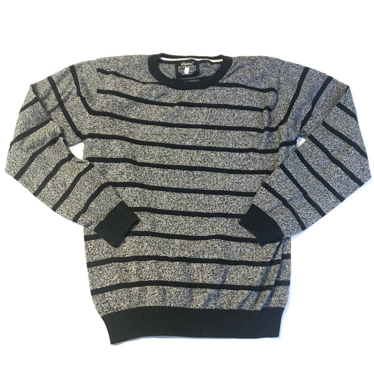 Primark Navy and Grey Striped Jumper Age 12