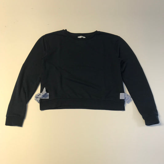 M&S Blue Pin Stripe Bow Sweatshirt Age 12