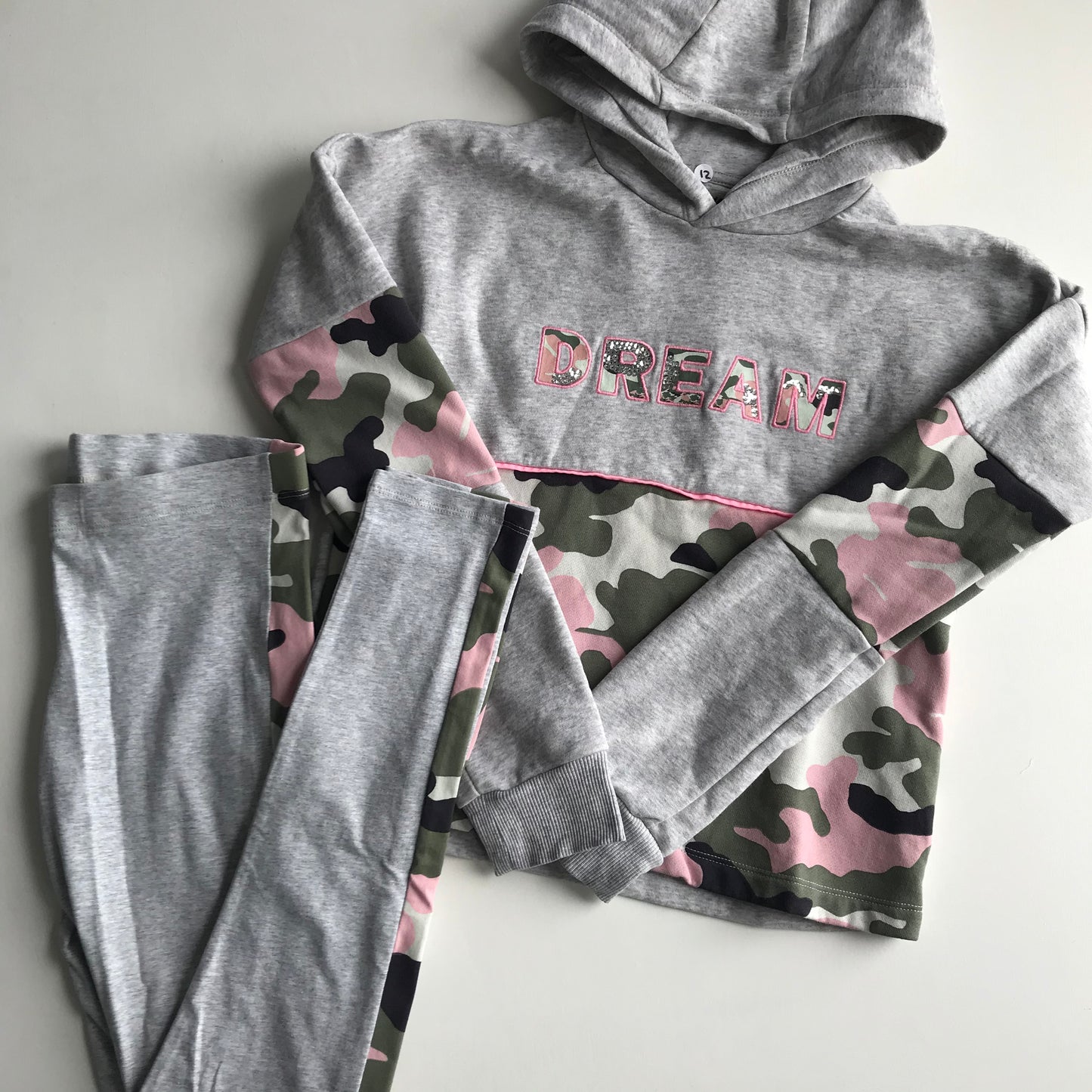 Loungewear Set - Grey & Pink Camo - Age 12