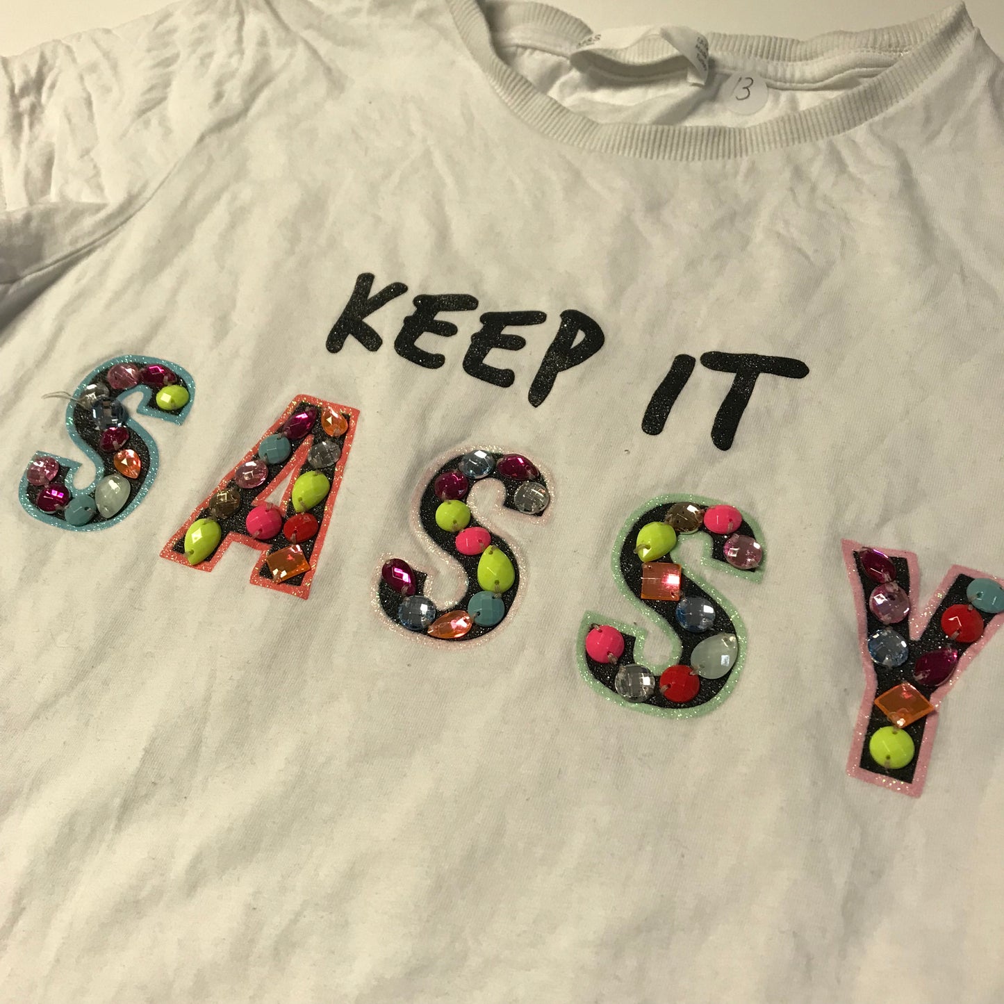 M&S White Keep it Sassy T-shirt Age 13