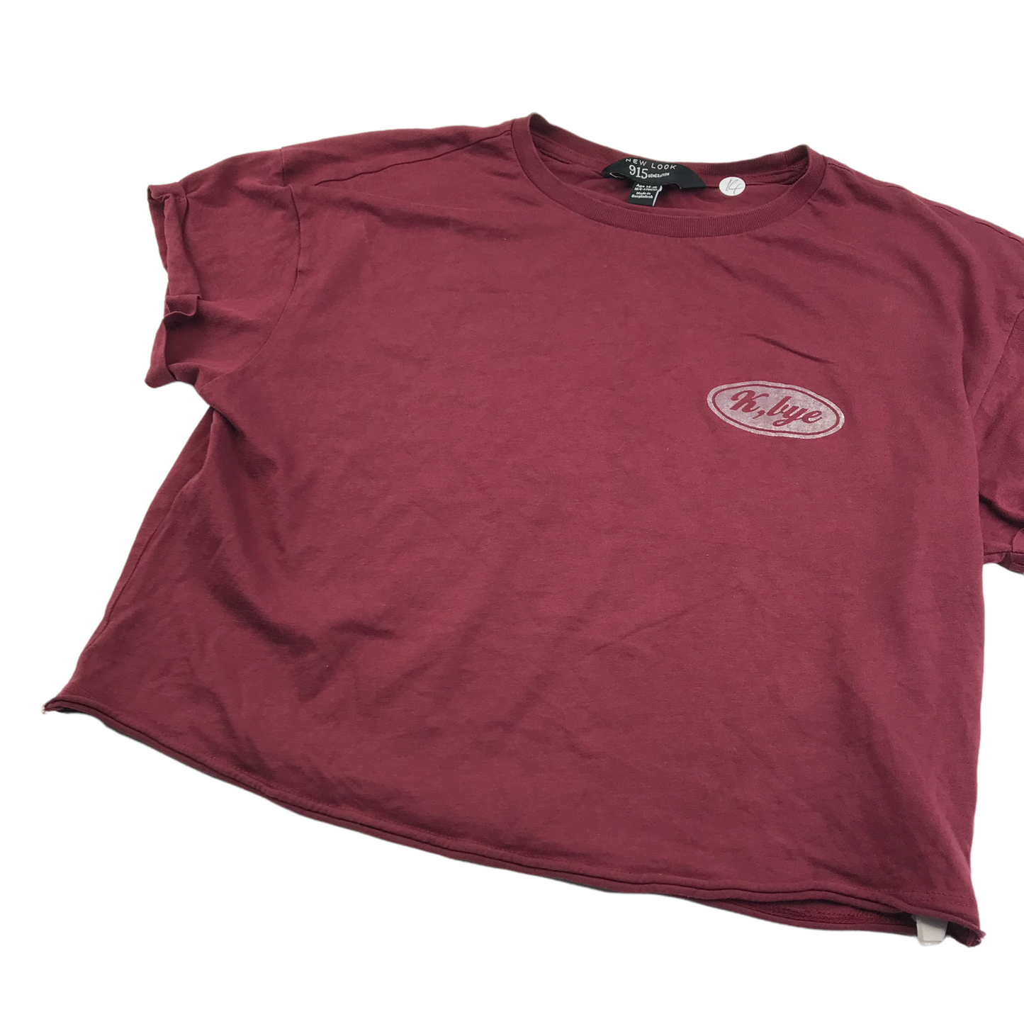 New Look Burgundy Cropped T-shirt Age 14